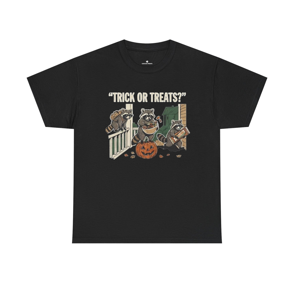 Halloween Raccoons "Trick or Treats?" Tee