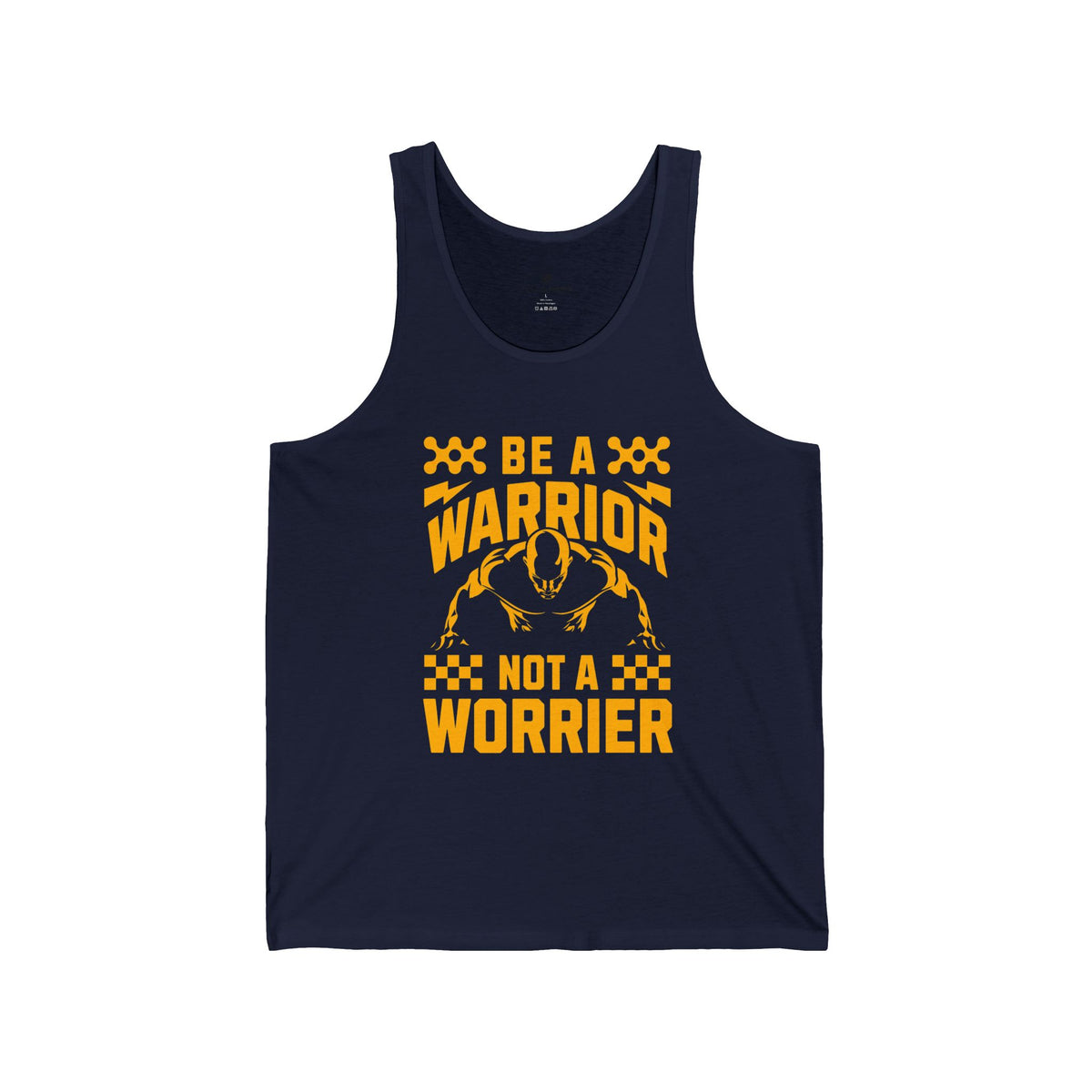 Be a Warrior Not a Worrier Tank Top for Men – Motivational Gym Workout Shirt, Black Sleeveless Fitness Tee