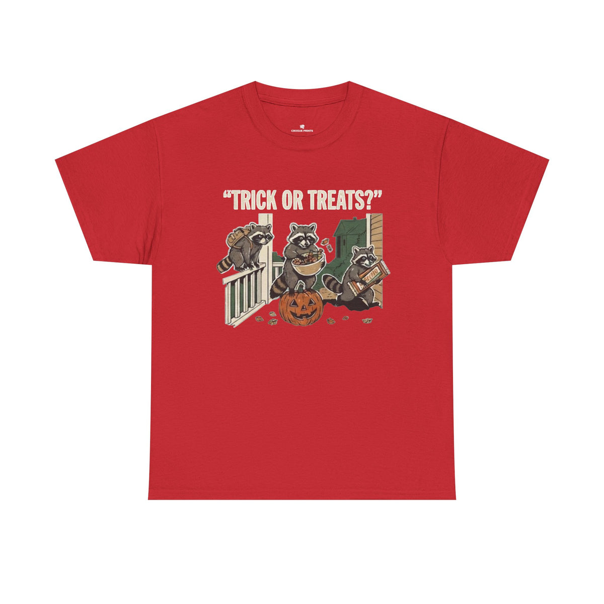 Halloween Raccoons "Trick or Treats?" Tee