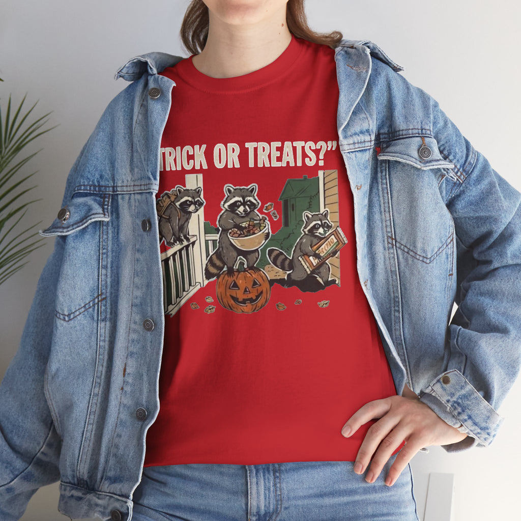 Halloween Raccoons "Trick or Treats?" Tee