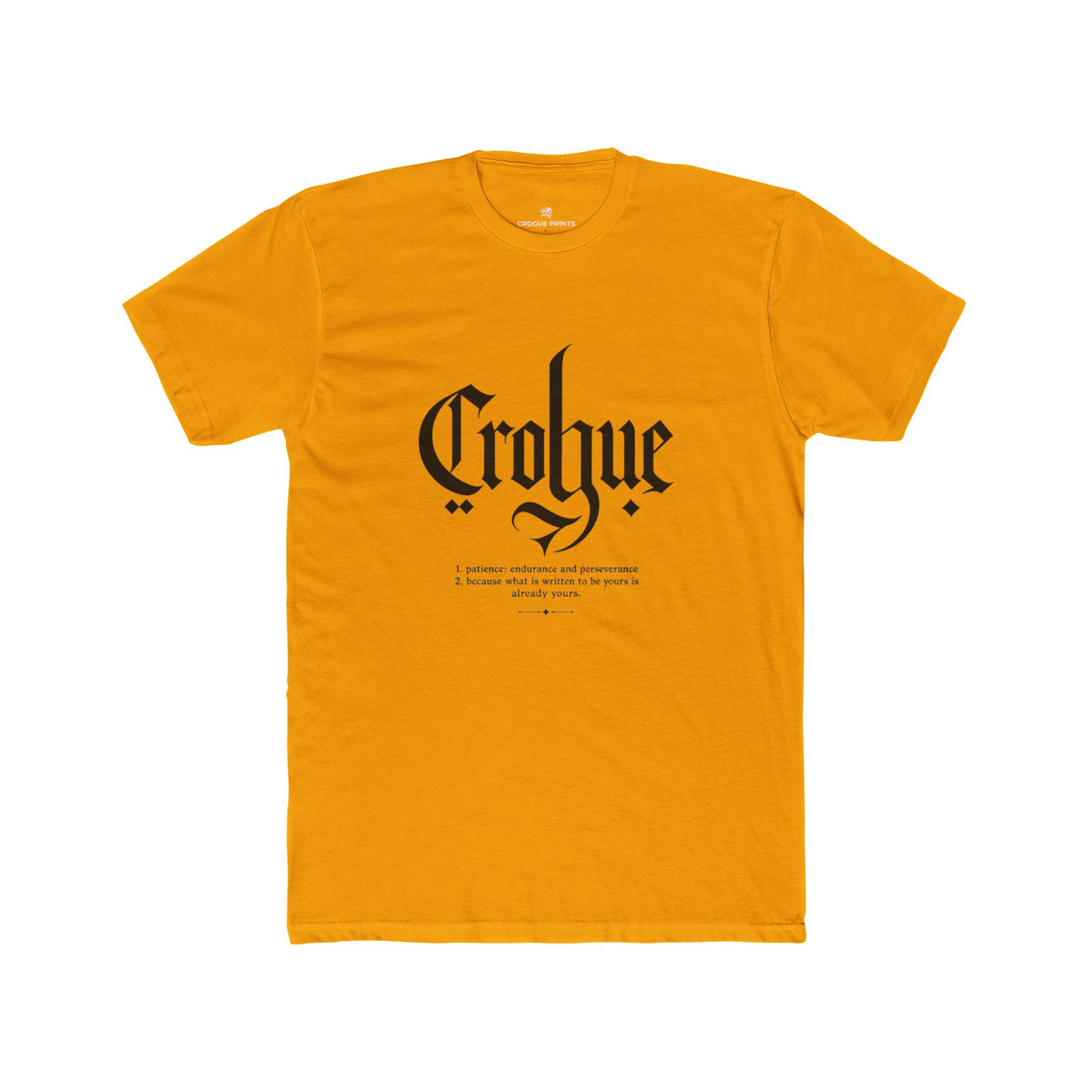 Patience Definition Tee | "What Is Written To Be Yours" Gothic Typography Shirt