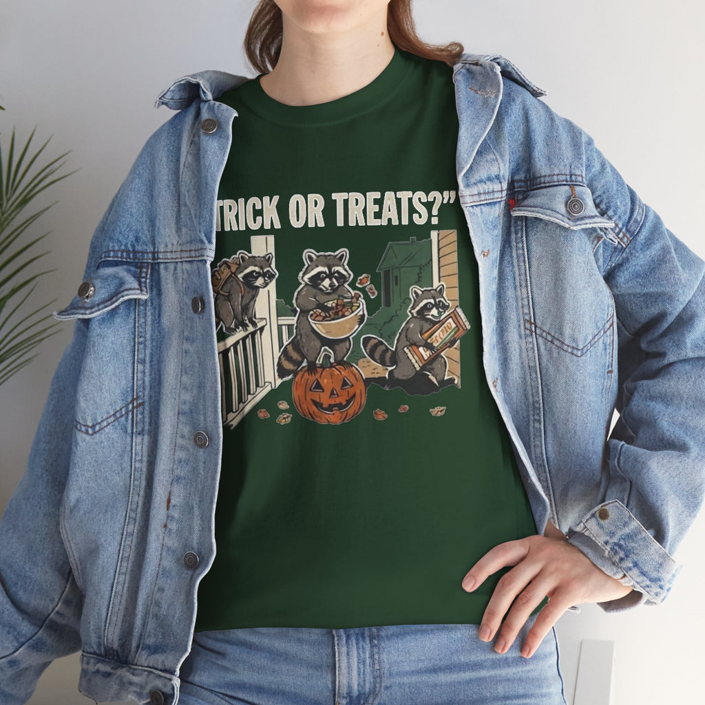 Halloween Raccoons "Trick or Treats?" Tee