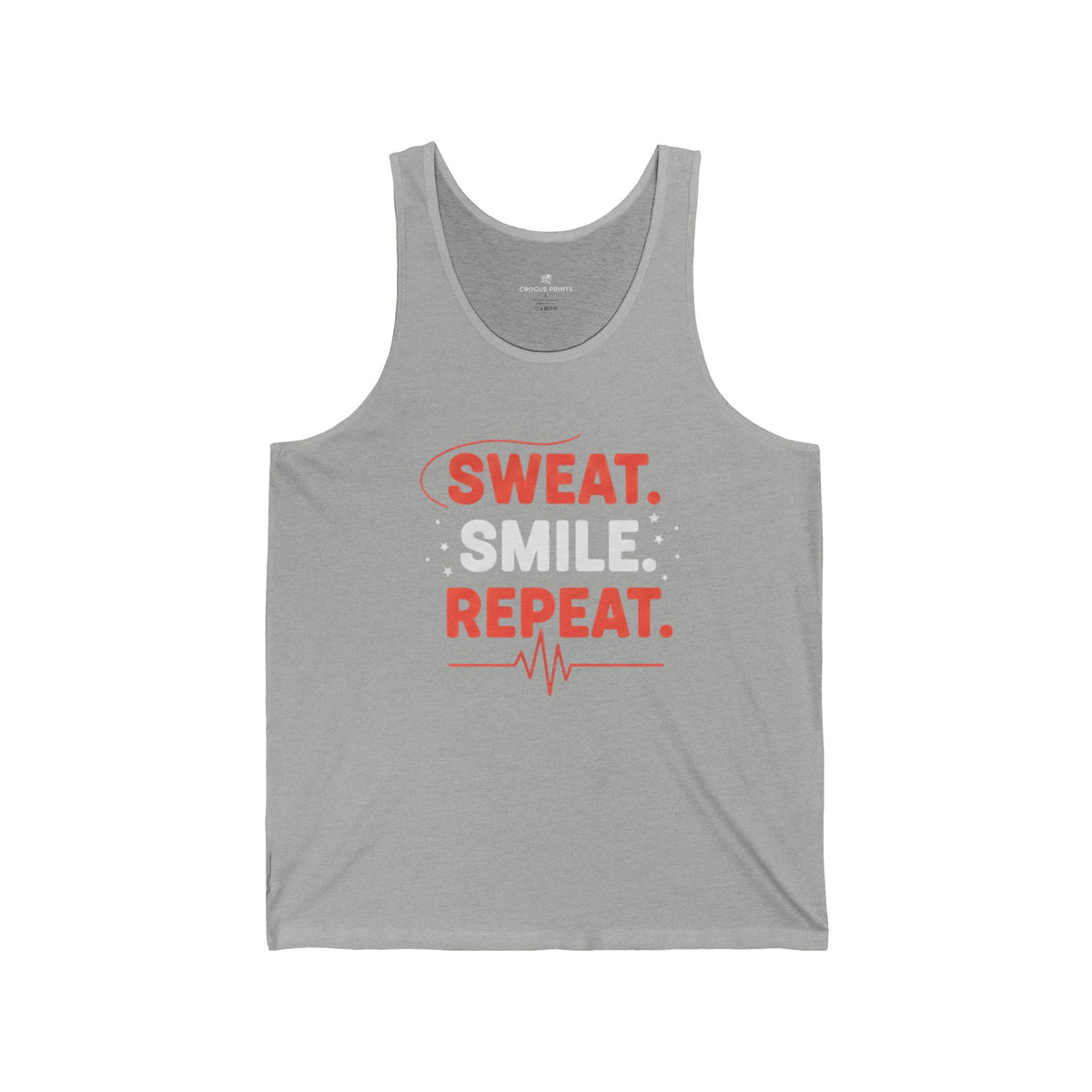 Fitness Tank Top - "Sweat. Smile. Repeat." Motivational Gym Workout Tank