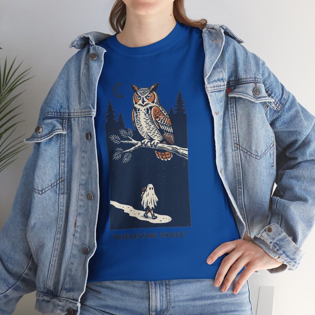 Owl Night Graphic Tee — “Interesting Choice.”
