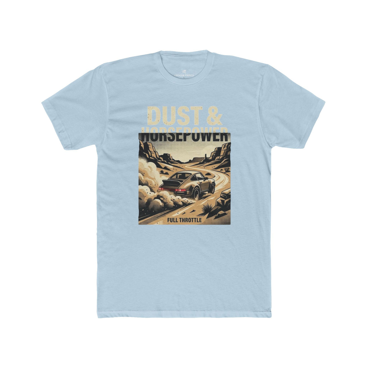 Dust & Horsepower Off-Road Tee — 'Full Throttle' Vintage Rally Graphic T-Shirt