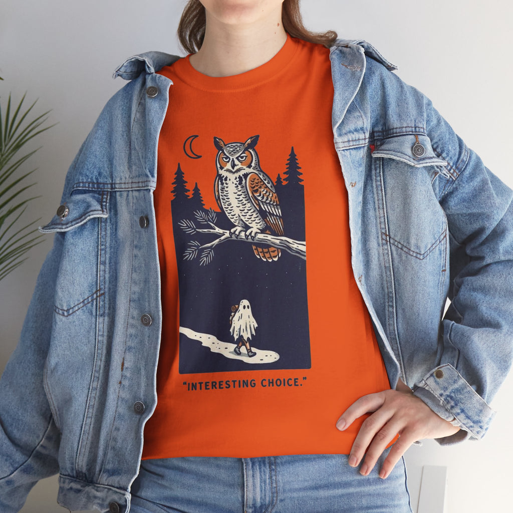 Owl Night Graphic Tee — “Interesting Choice.”