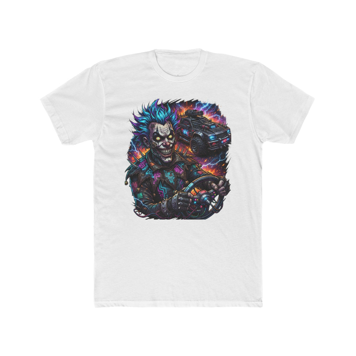 Cyberpunk Evil Clown Graphic T-Shirt