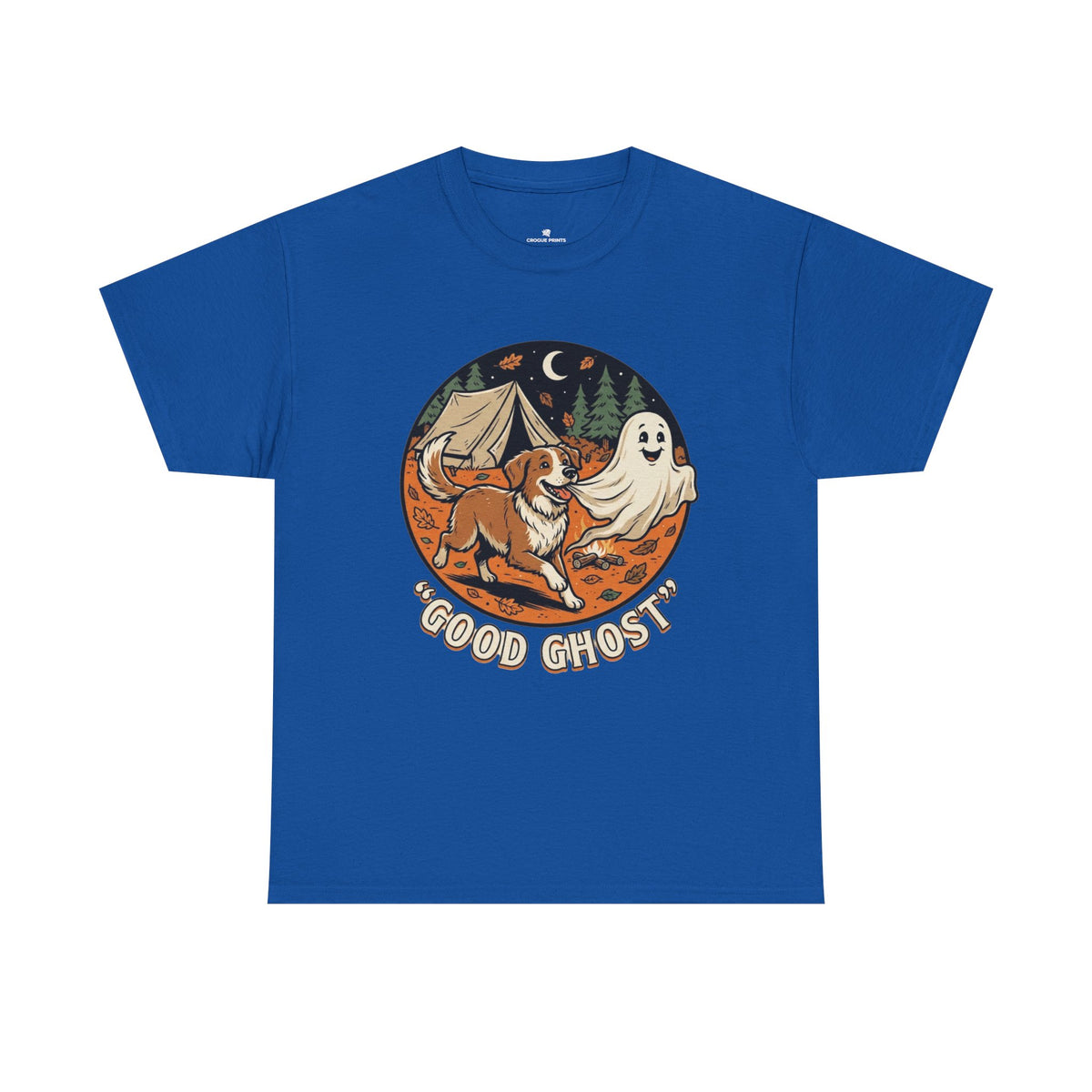 Good Ghost Tee — Halloween Camping Dog T-Shirt