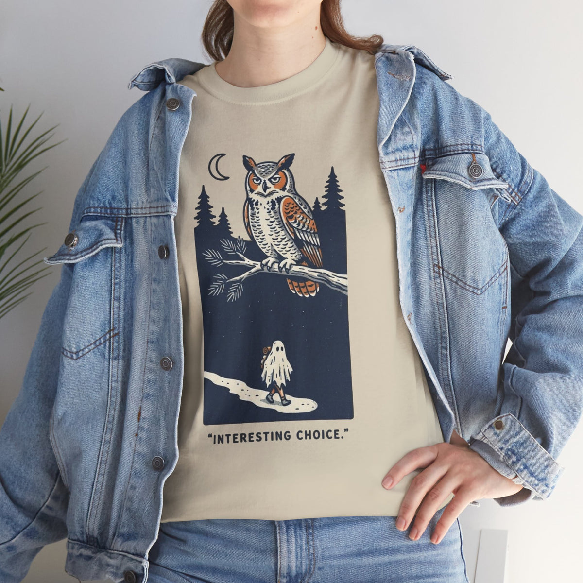 Owl Night Graphic Tee — “Interesting Choice.”