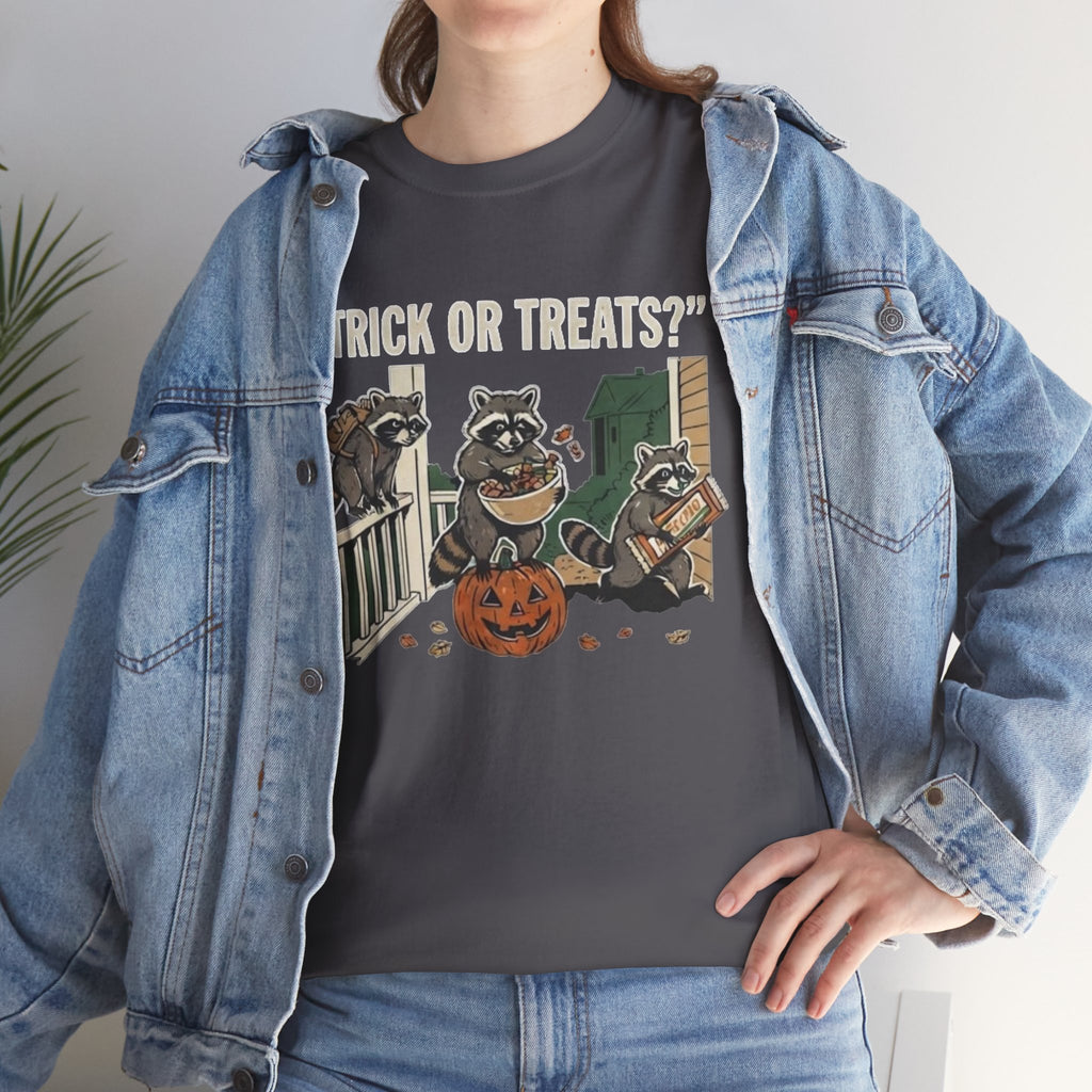 Halloween Raccoons "Trick or Treats?" Tee