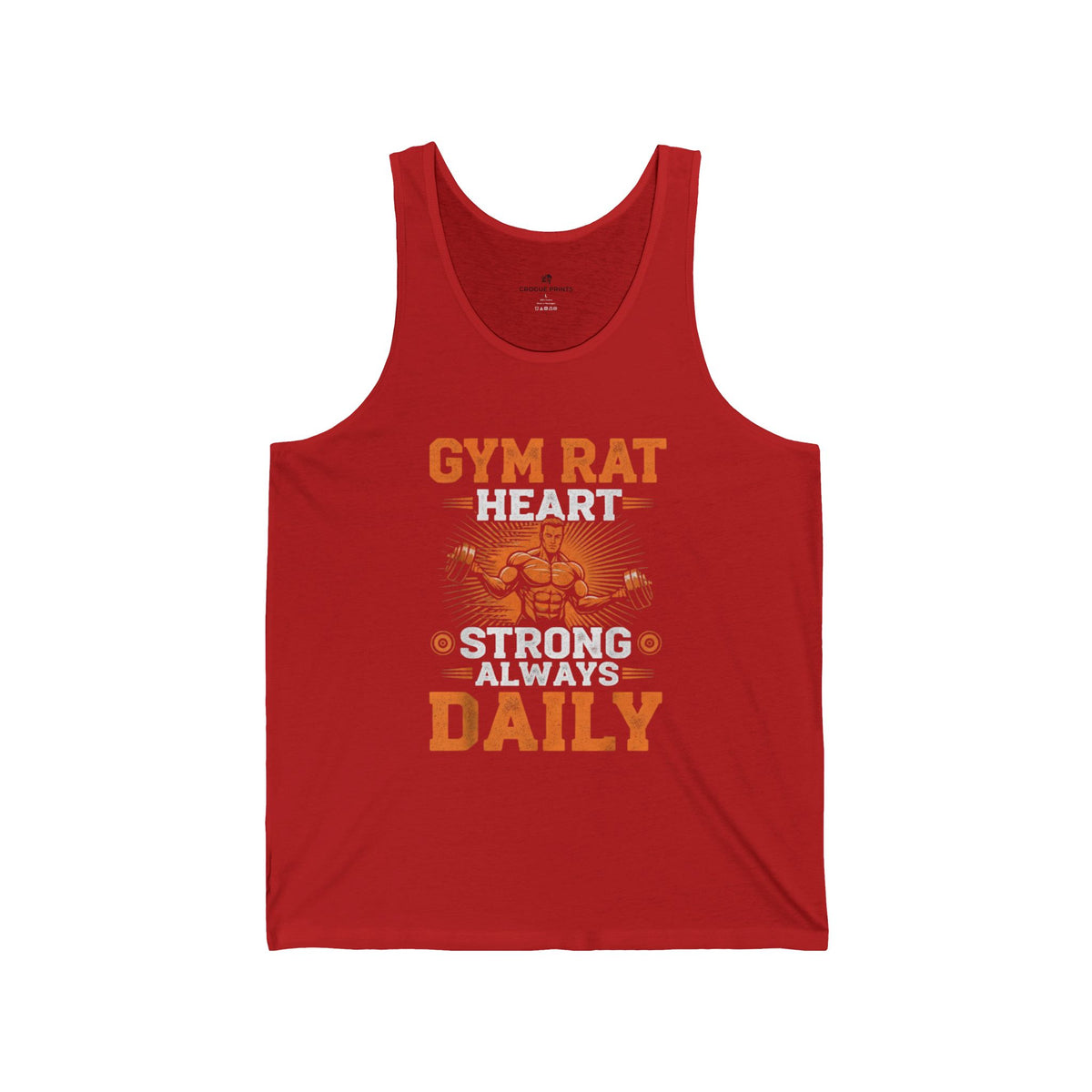 Gym Rat at Heart Tank Top for Men – Strong Always Daily Motivational Workout Shirt, Black Sleeveless Fitness Tee