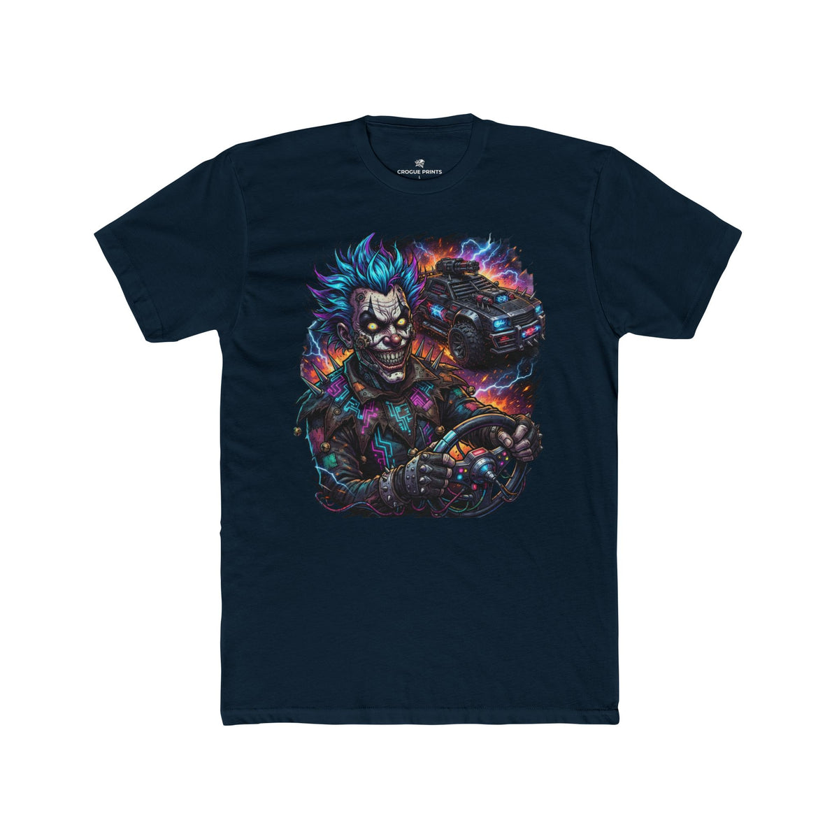 Cyberpunk Evil Clown Graphic T-Shirt