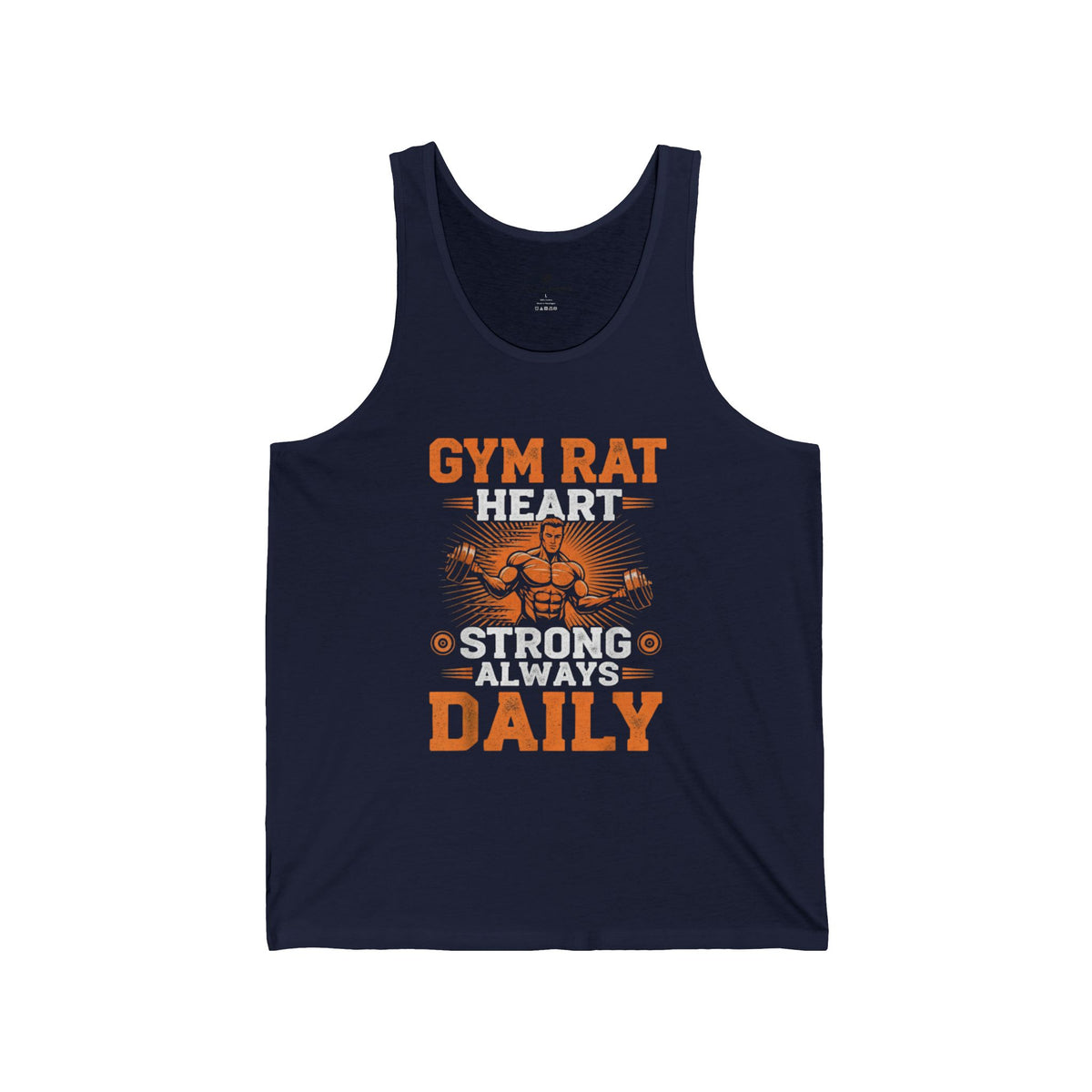 Gym Rat at Heart Tank Top for Men – Strong Always Daily Motivational Workout Shirt, Black Sleeveless Fitness Tee