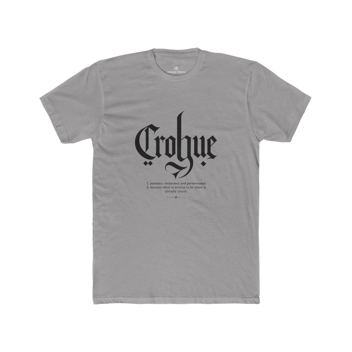 Patience Definition Tee | "What Is Written To Be Yours" Gothic Typography Shirt