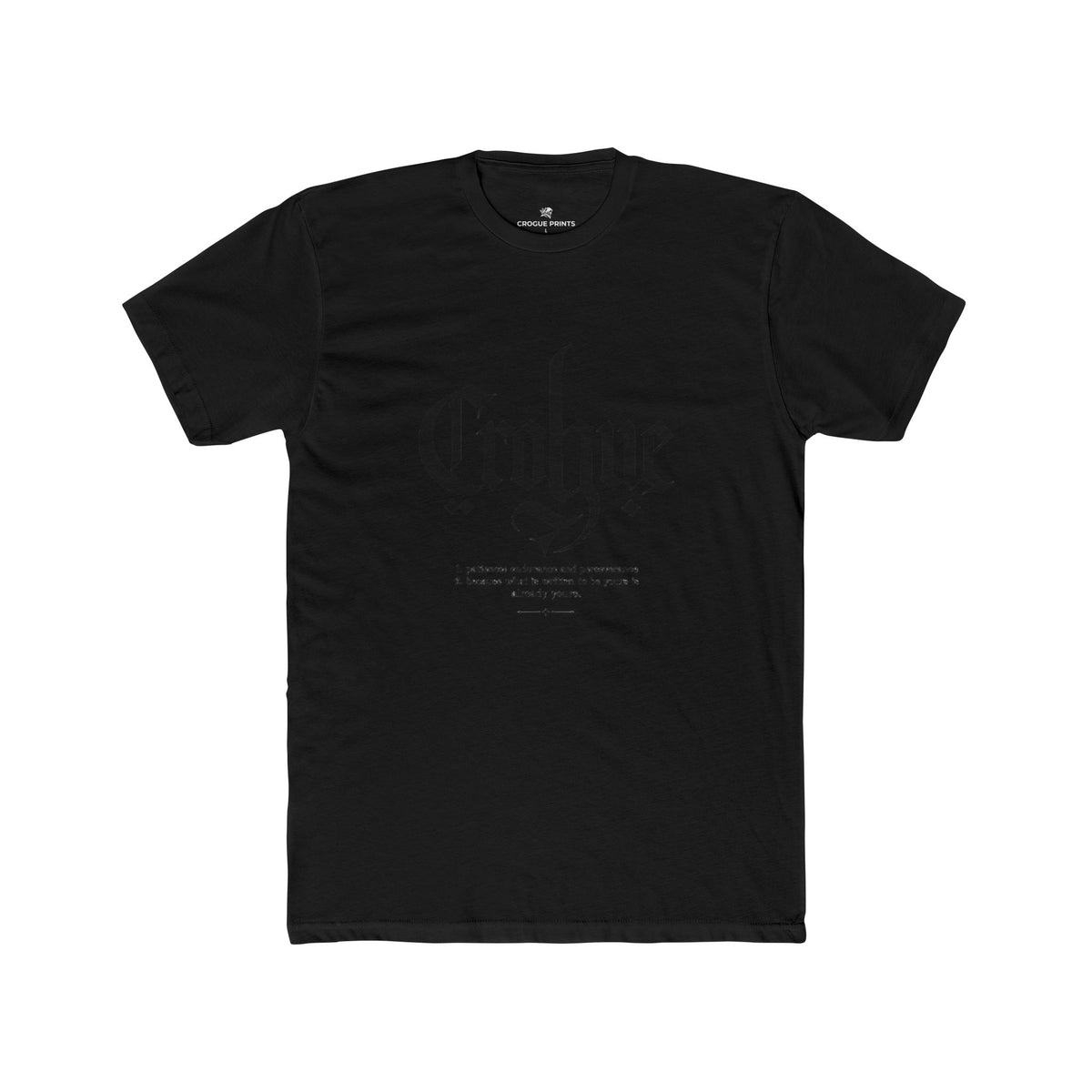 Patience Definition Tee | "What Is Written To Be Yours" Gothic Typography Shirt