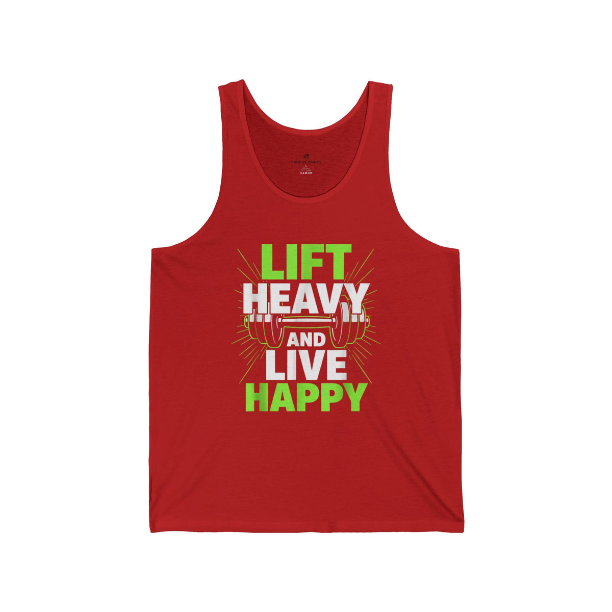 Lift Heavy Live Happy Tank Top for Men – Motivational Gym Workout Shirt, Navy Sleeveless Fitness Tee