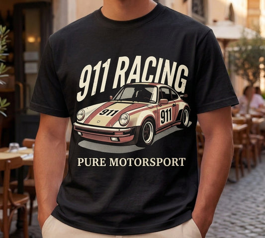 911 Racing Vintage Porsche Tee — Classic Sports Car Graphic T-Shirt