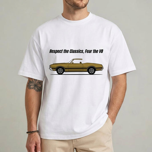 Respect the Classics, Fear the V8" Retro Tee