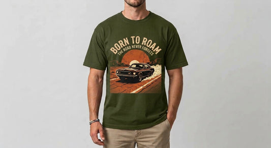 The Road Never Forgets" Muscle Car Shirt