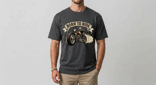 "Born to Ride" Vintage Motorcycle Graphic T-Shirt for Men