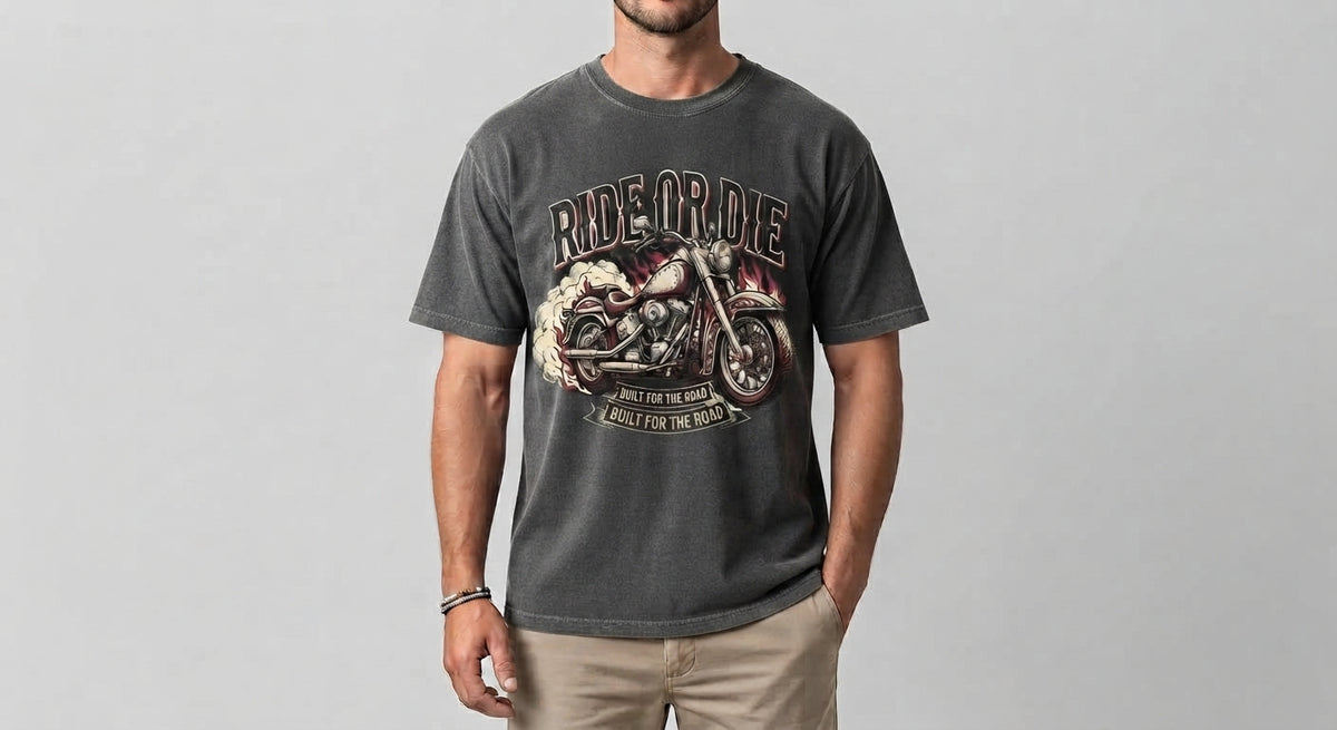 Ride or Die Vintage Motorcycle Graphic T-Shirt