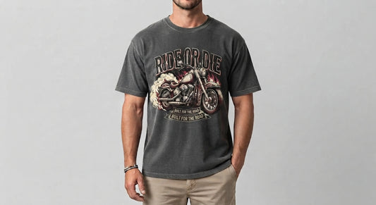 Ride or Die Vintage Motorcycle Graphic T-Shirt
