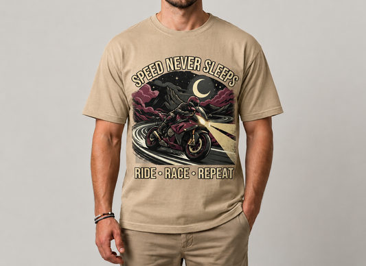 Speed Never Sleeps Motorcycle T-Shirt