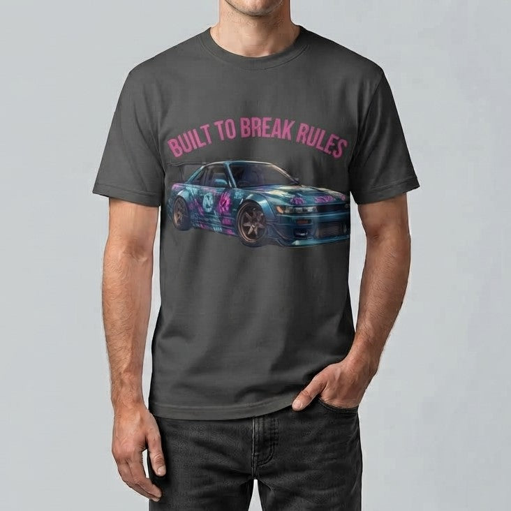 Built to Break Rules JDM Drift Car Graphic T-Shirt