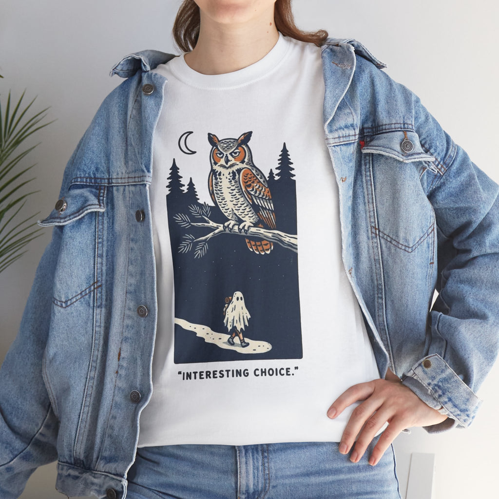 Owl Night Graphic Tee — “Interesting Choice.”