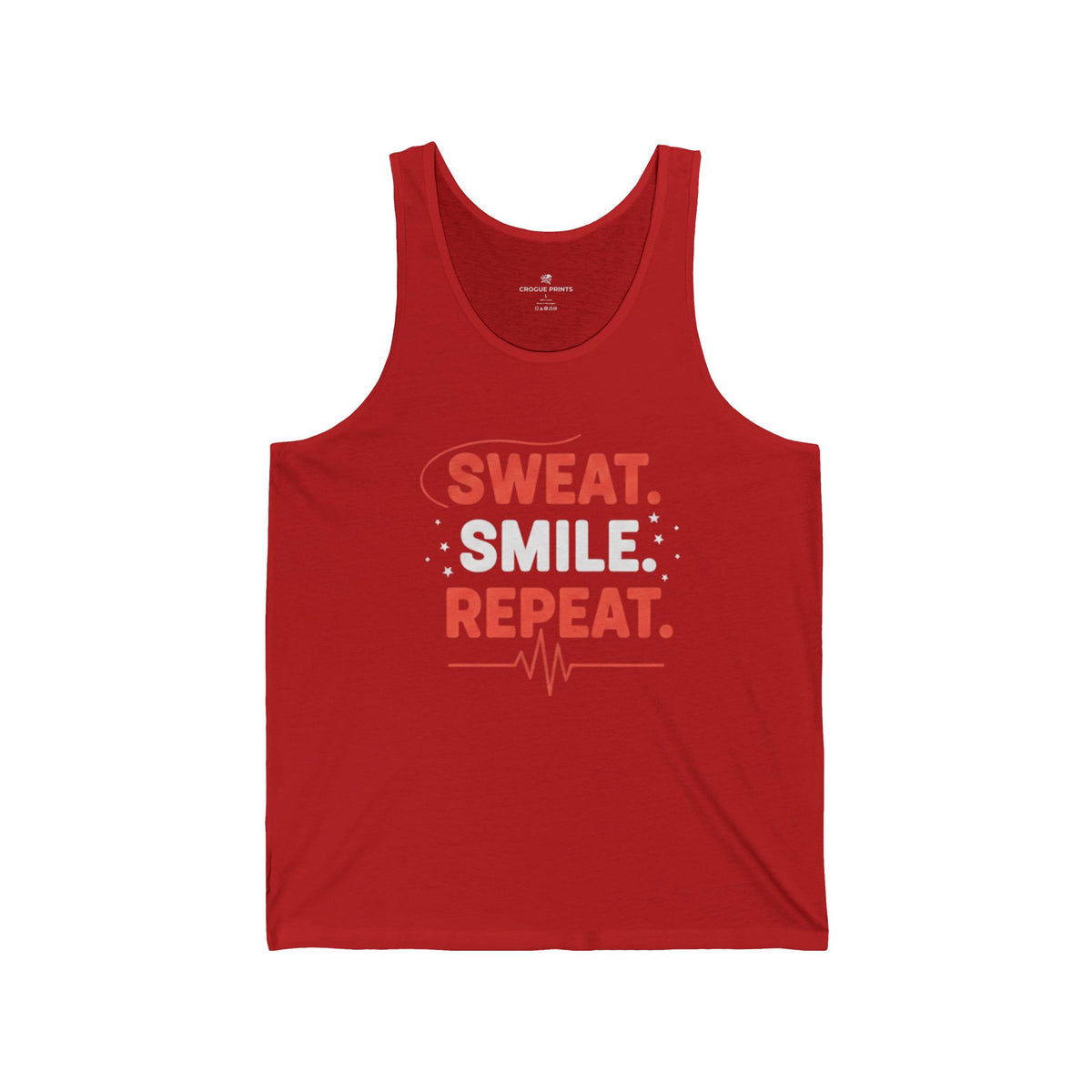 Fitness Tank Top - "Sweat. Smile. Repeat." Motivational Gym Workout Tank