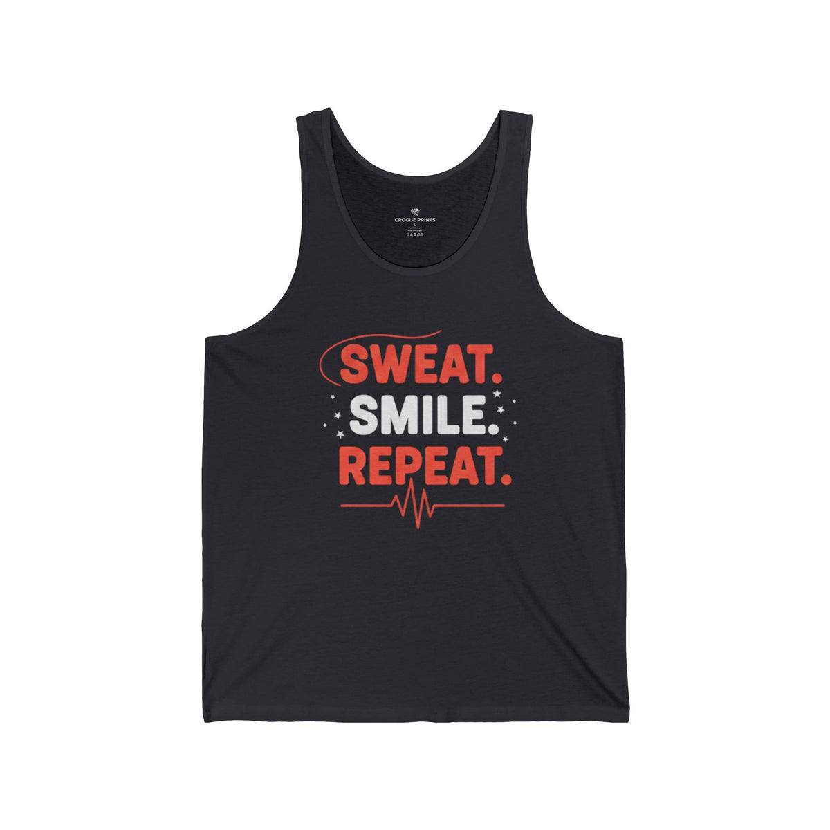 Fitness Tank Top - "Sweat. Smile. Repeat." Motivational Gym Workout Tank