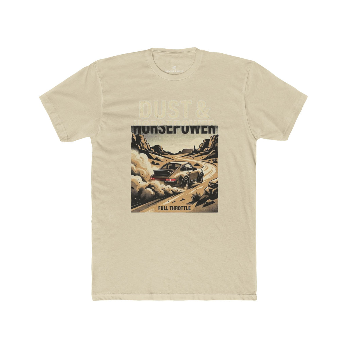 Dust & Horsepower Off-Road Tee — 'Full Throttle' Vintage Rally Graphic T-Shirt