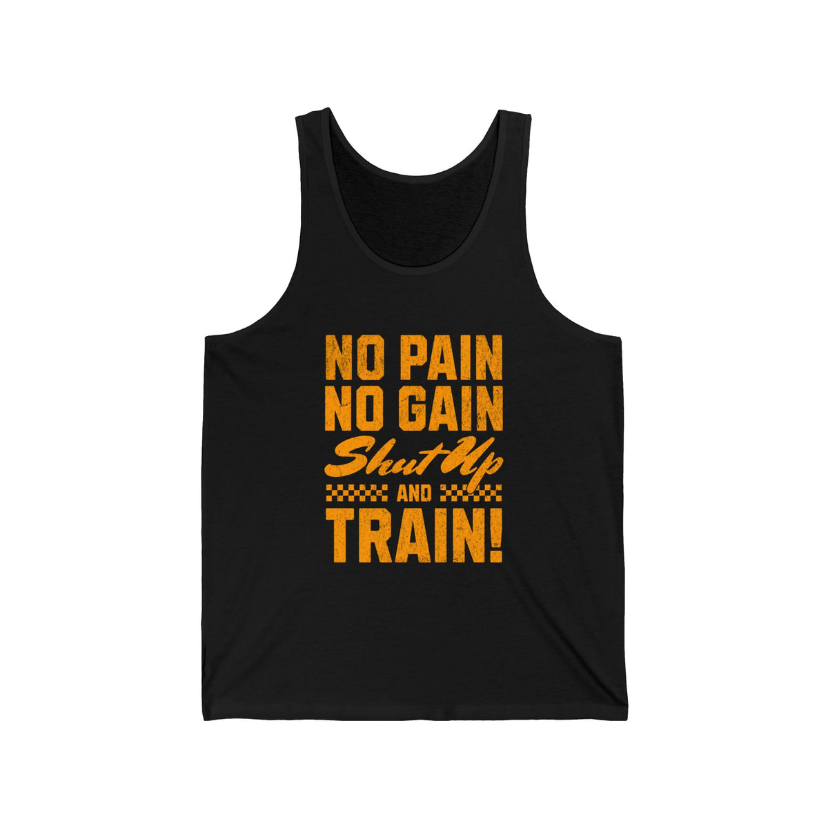No Pain No Gain Graphic Tank Top | Distressed Typography Gym Workout Tank | Athletic Training Top