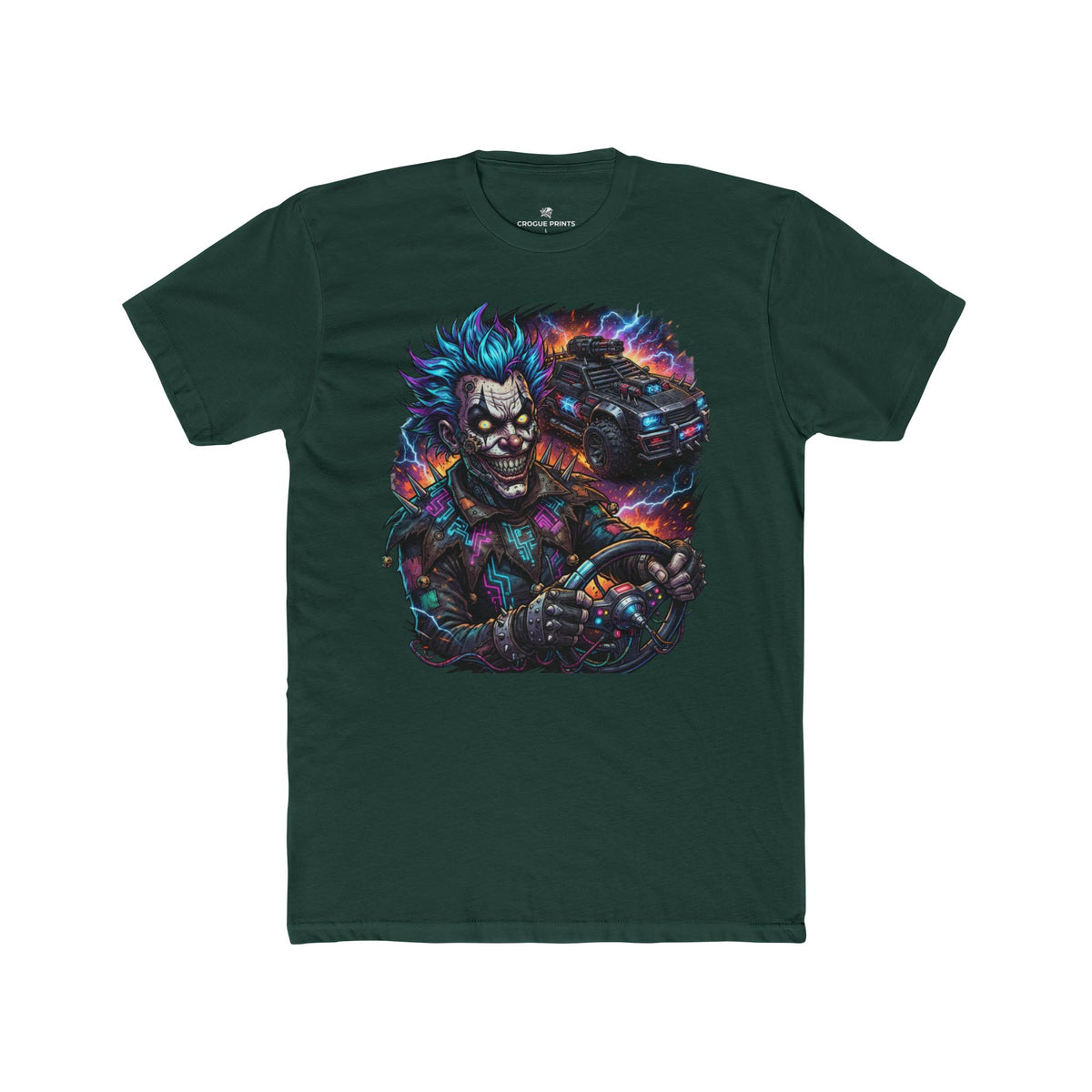 Cyberpunk Evil Clown Graphic T-Shirt