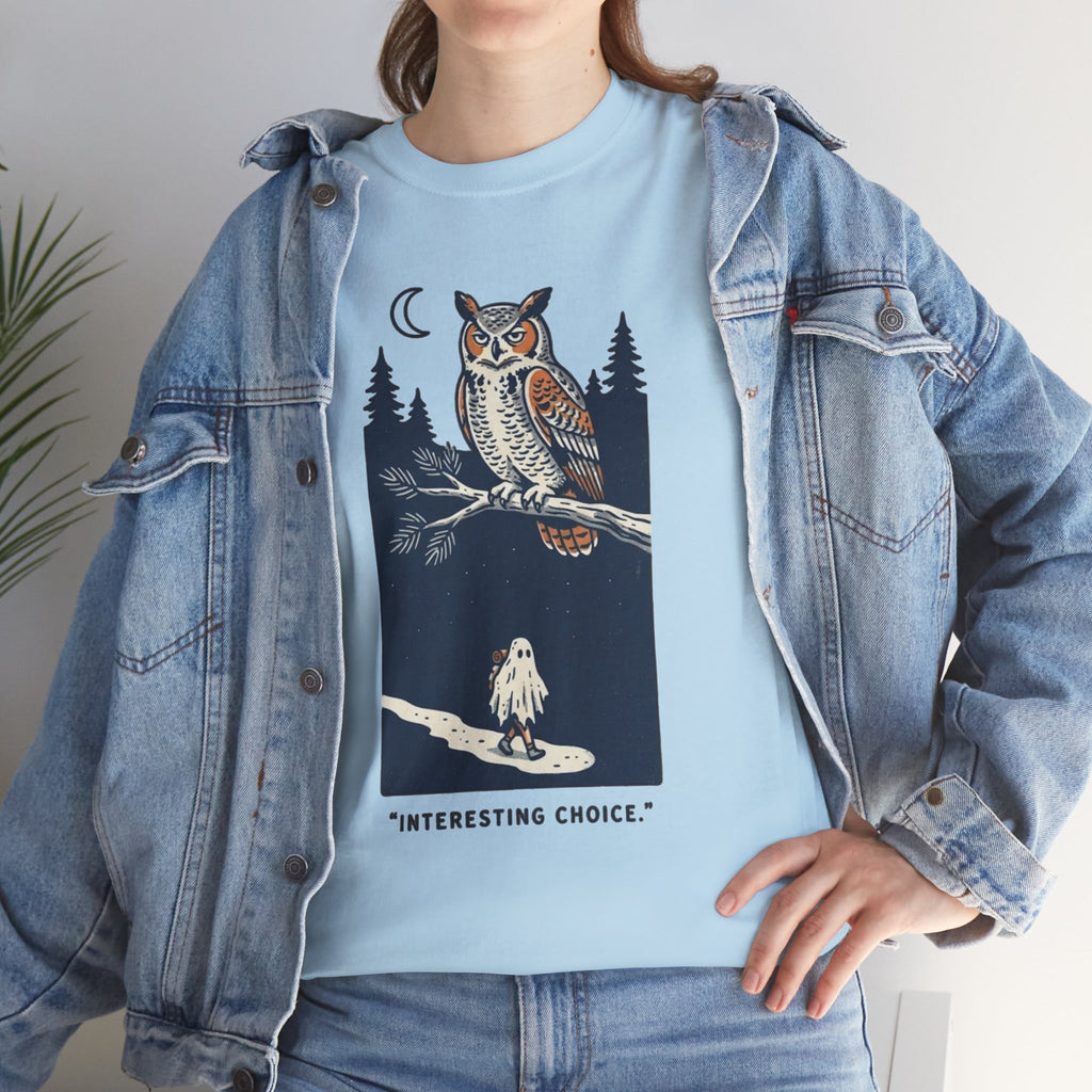 Owl Night Graphic Tee — “Interesting Choice.”