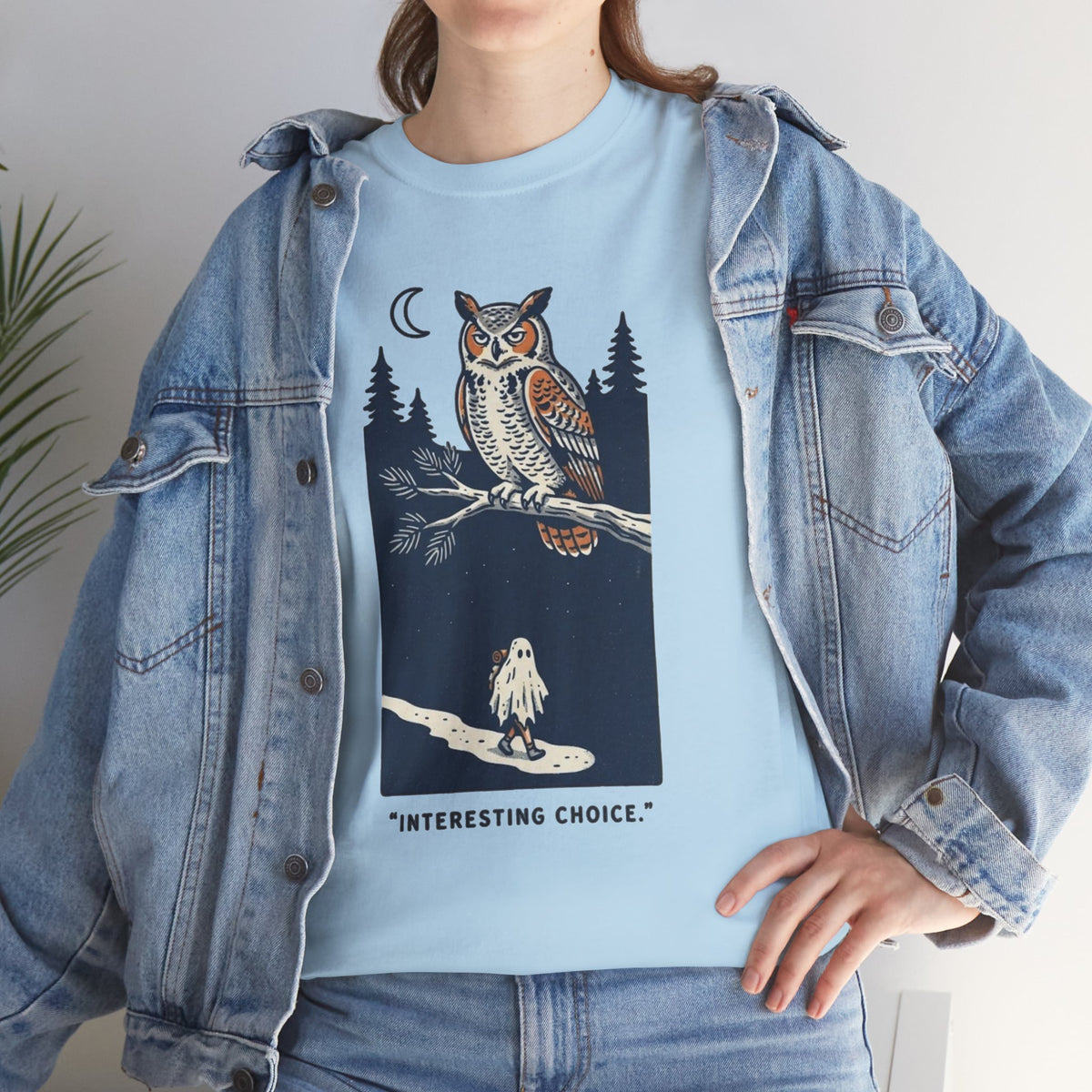 Owl Night Graphic Tee — “Interesting Choice.”
