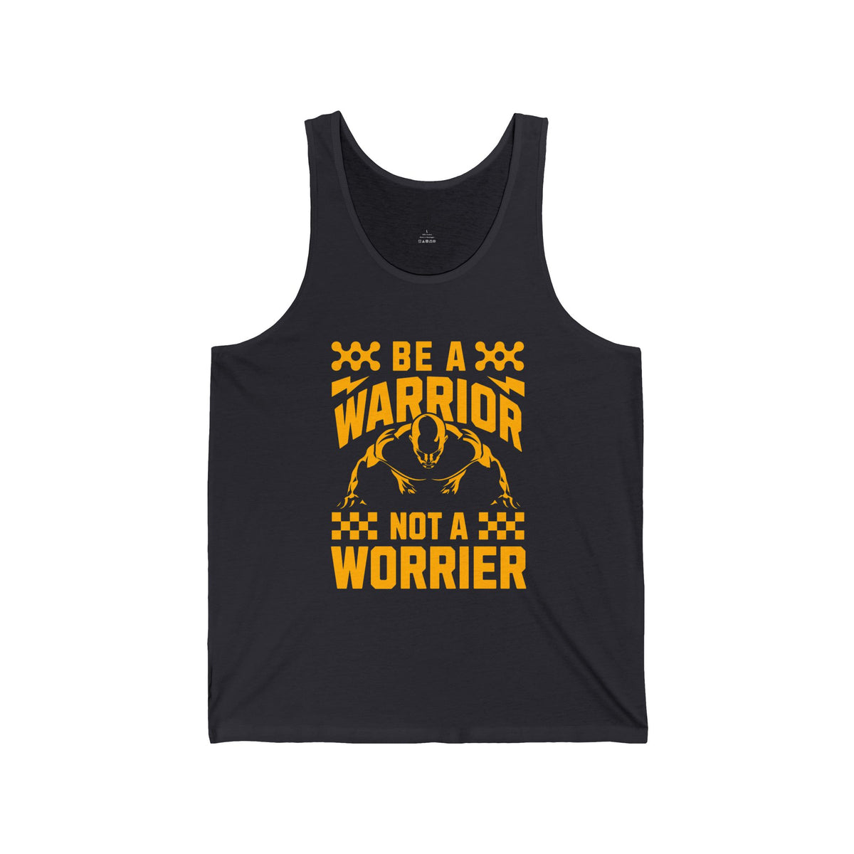Be a Warrior Not a Worrier Tank Top for Men – Motivational Gym Workout Shirt, Black Sleeveless Fitness Tee