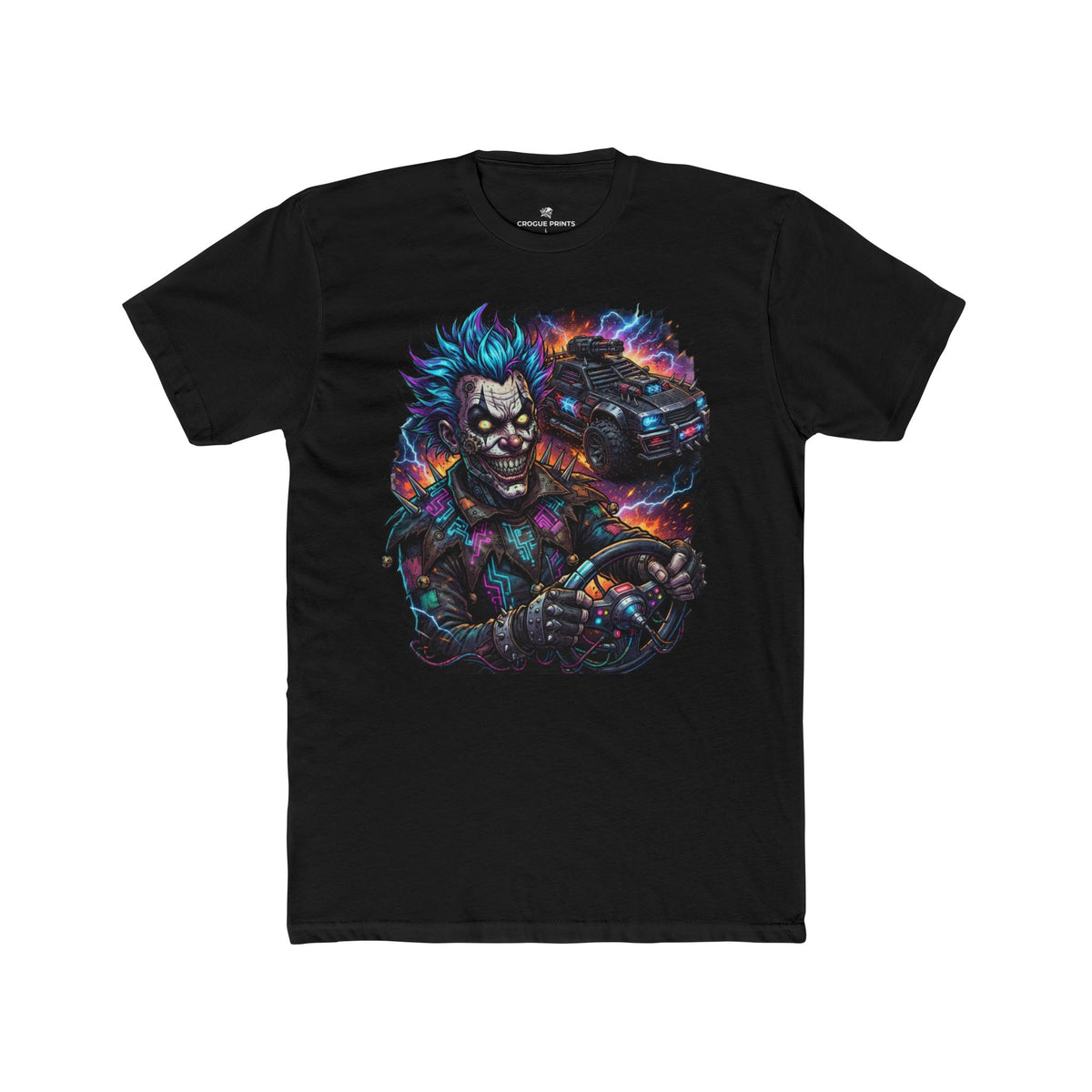 Cyberpunk Evil Clown Graphic T-Shirt