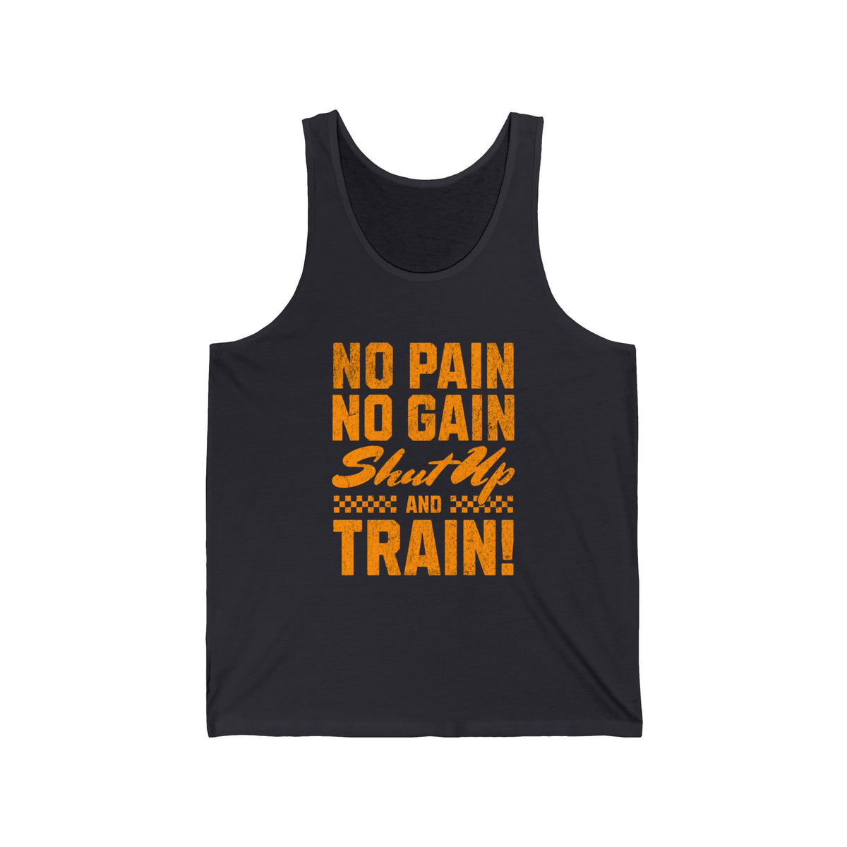 No Pain No Gain Graphic Tank Top | Distressed Typography Gym Workout Tank | Athletic Training Top