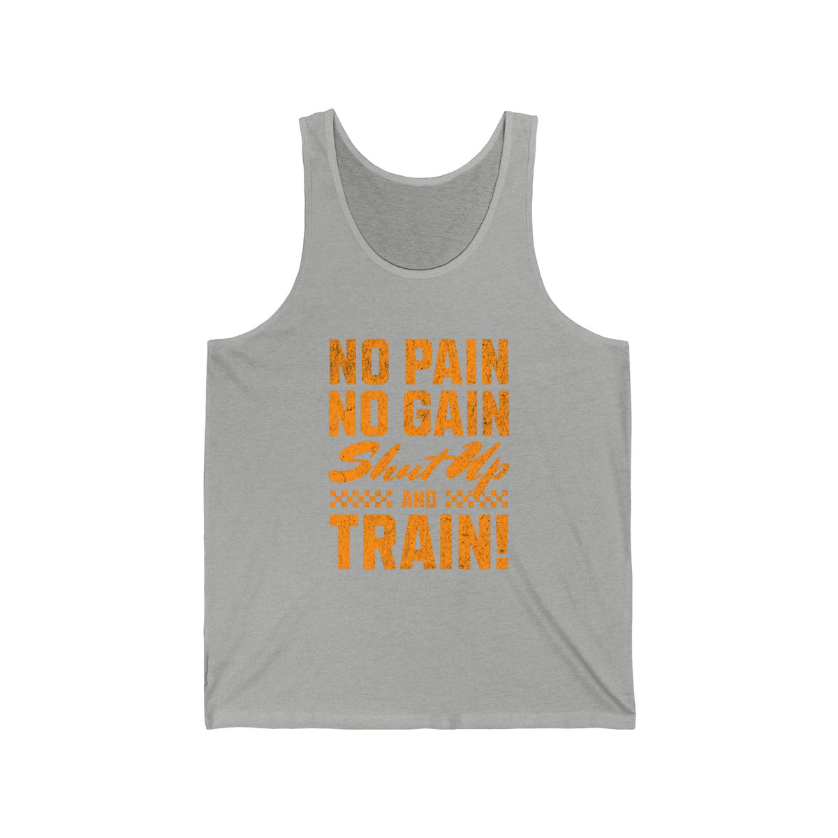 No Pain No Gain Graphic Tank Top | Distressed Typography Gym Workout Tank | Athletic Training Top