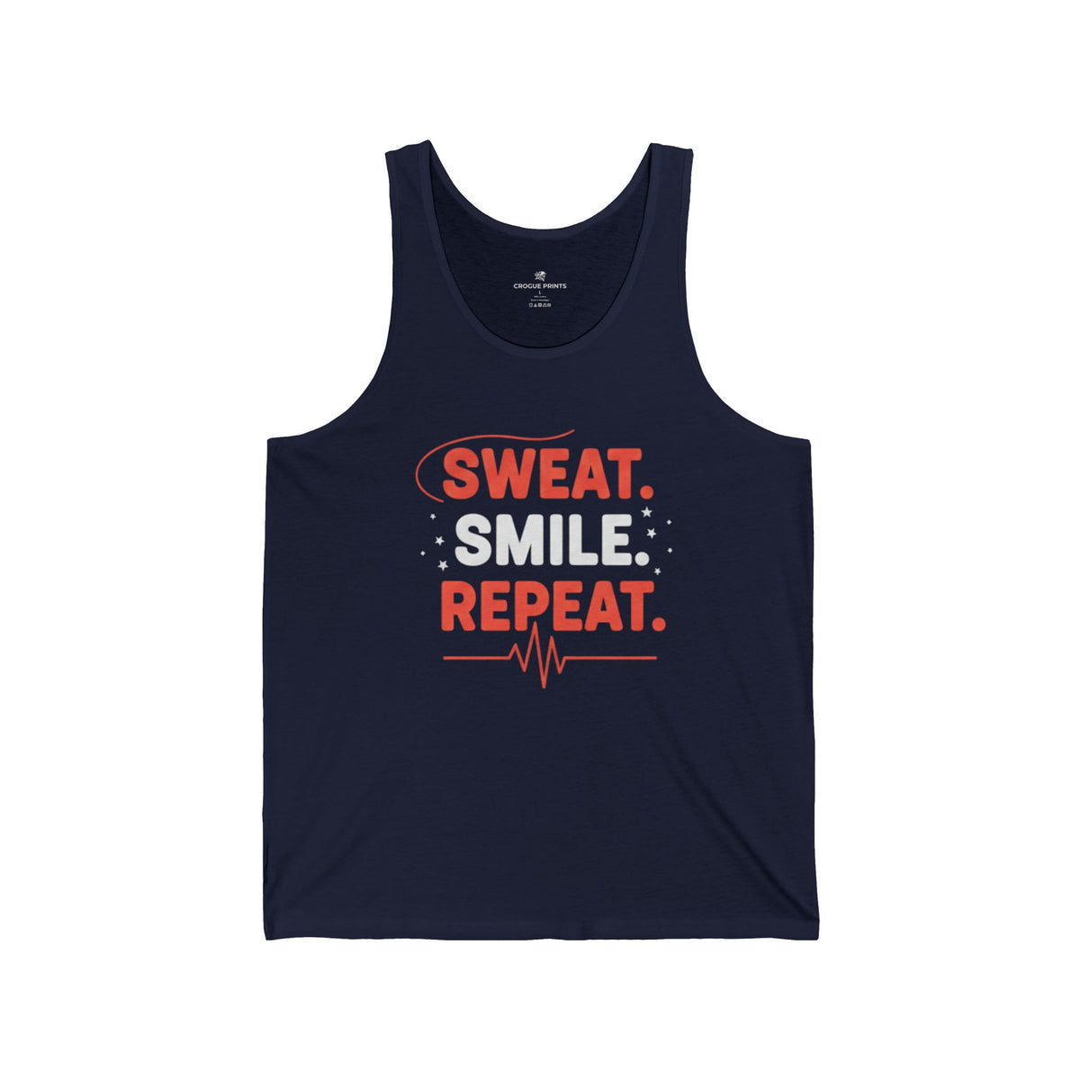 Fitness Tank Top - "Sweat. Smile. Repeat." Motivational Gym Workout Tank