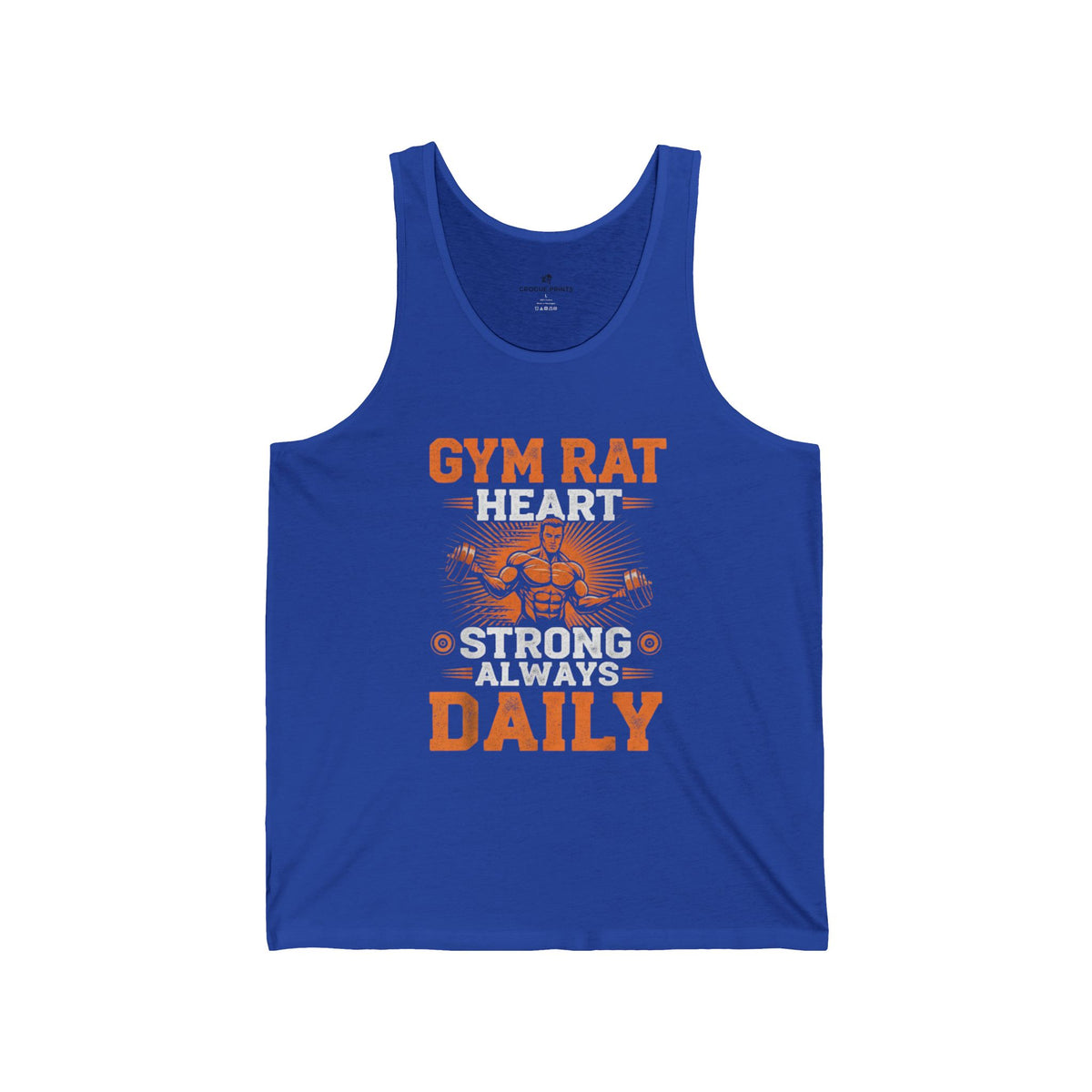 Gym Rat at Heart Tank Top for Men – Strong Always Daily Motivational Workout Shirt, Black Sleeveless Fitness Tee
