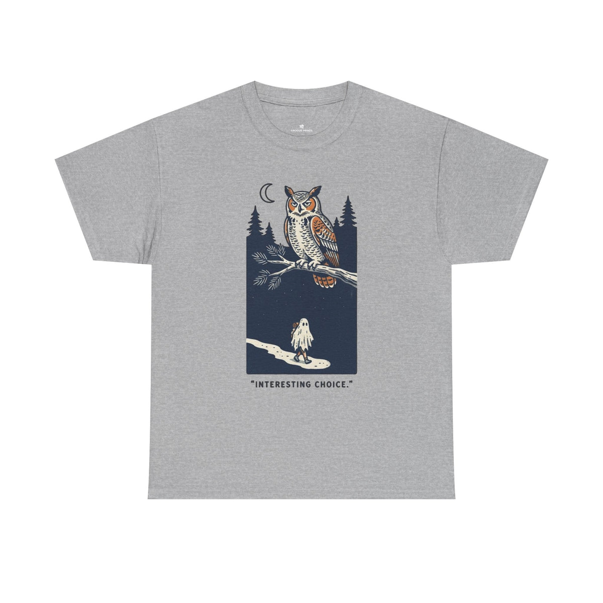 Owl Night Graphic Tee — “Interesting Choice.”